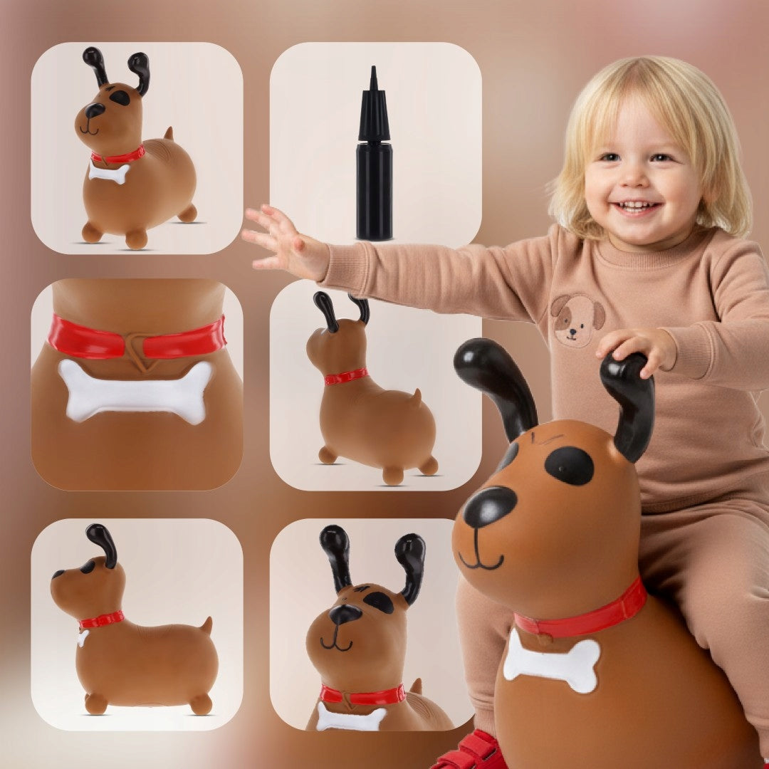 Guminis šokliukas Reksio, rudas, tinka berniukams ir mergaitėms – vaizdas 3