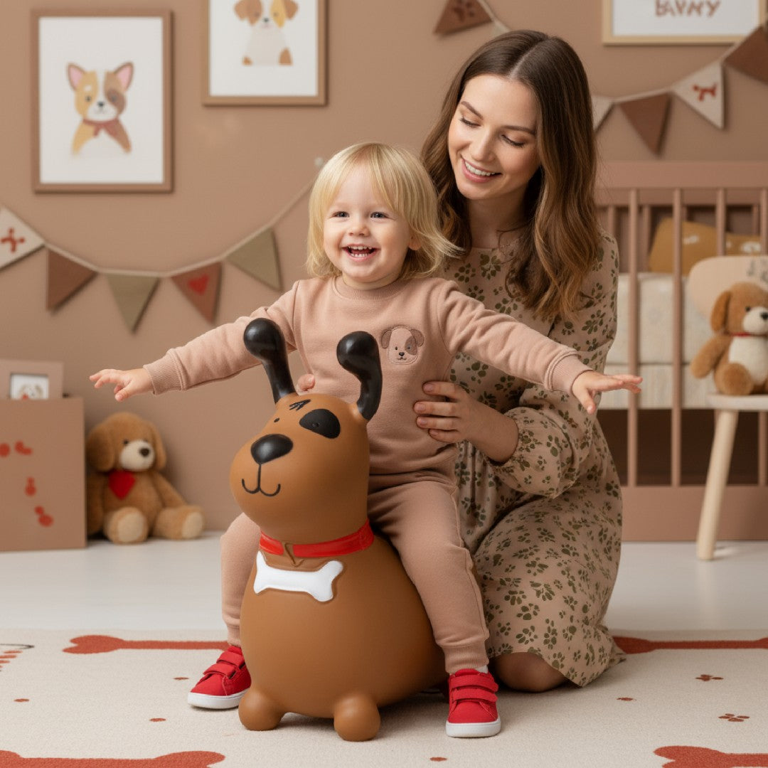 Guminis šokliukas Reksio, rudas – vaizdas 4