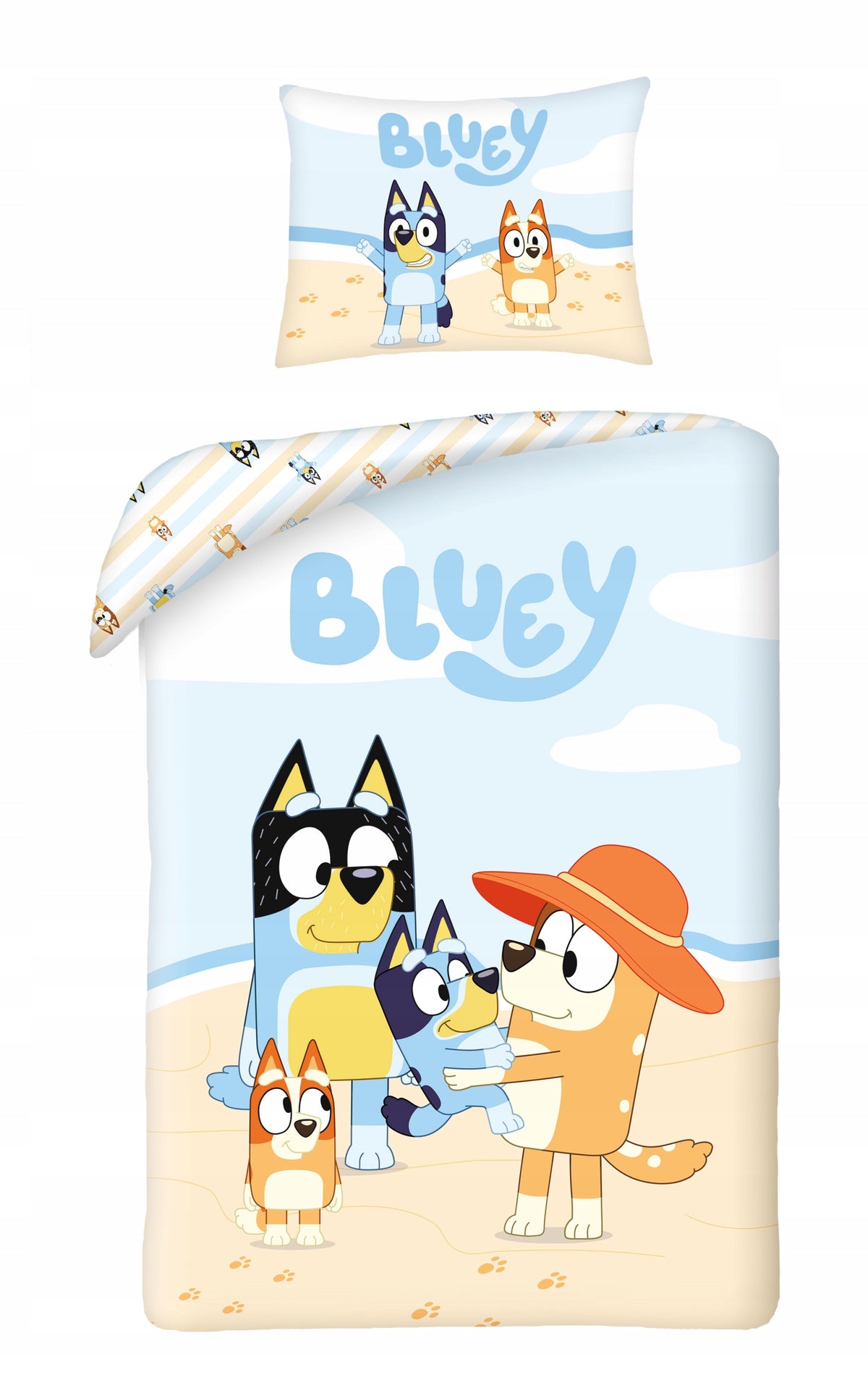 Vaikiška patalynė Bluey 140 x 200 cm, 100% medvilnė, su Bingo ir Bluey personažais – pagrindinis vaizdas