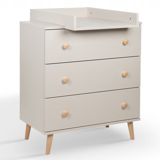 Vaikų komoda su pervystymo stalu TOMI, kašmyro smėlio spalvos – pagrindinis vaizdas