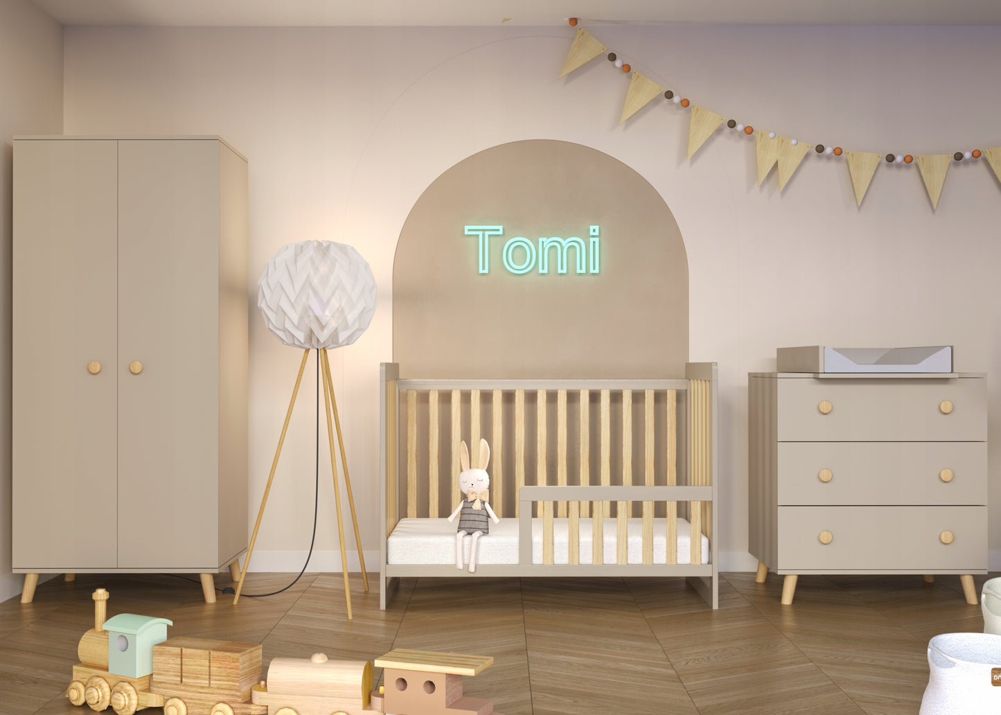 Vaikų komoda su pervystymo stalu TOMI su trimis stalčiais – vaizdas 4