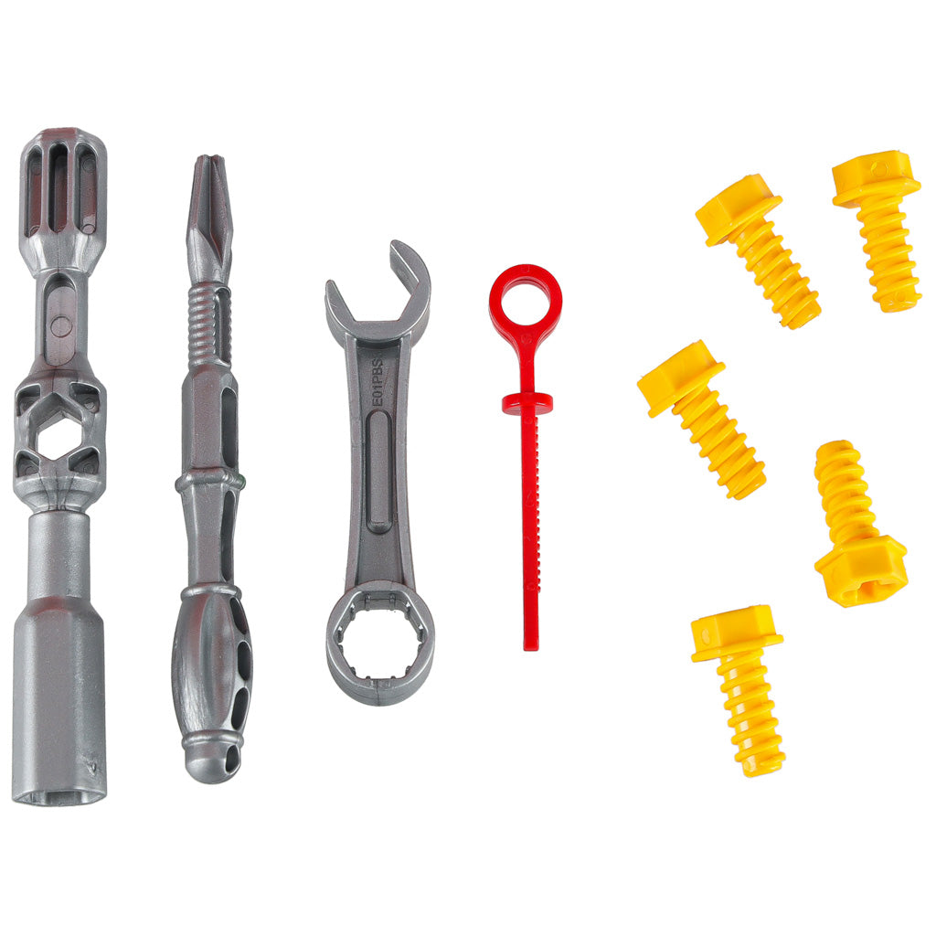 Sunkvežimis su išardomu varikliu, mechaniko rinkinys su šviesa ir garsu