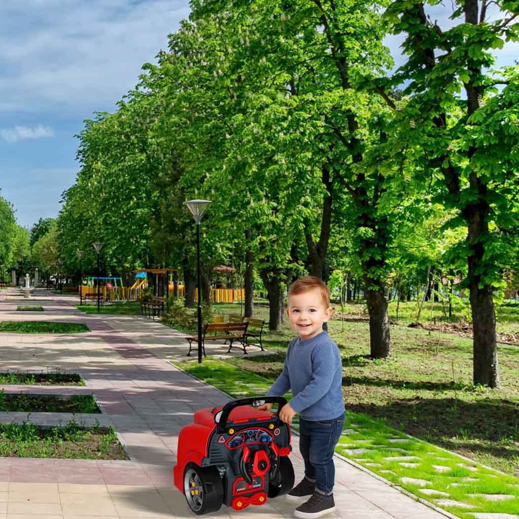 Sunkvežimis su išardomu varikliu, mechaniko rinkinys su šviesa ir garsu