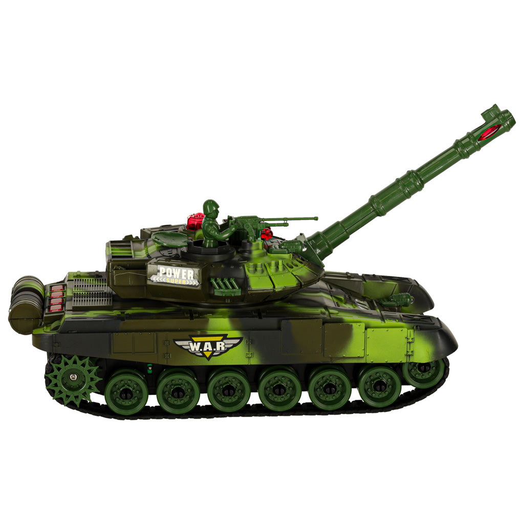 Radijo bangomis valdomas tankas RC War Tank 9993 2.4 GHz su miško kamufliažu