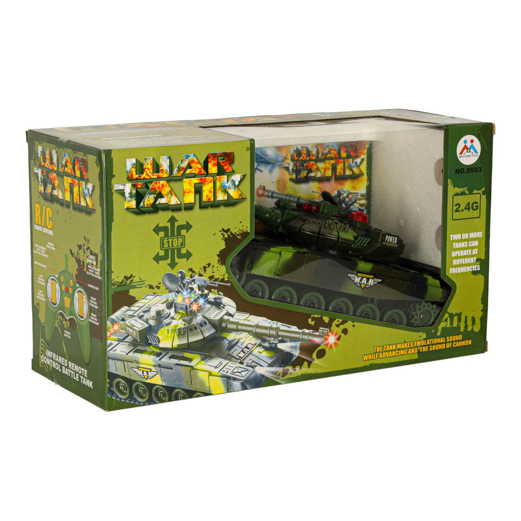 Radijo bangomis valdomas tankas RC War Tank 9993 2.4 GHz su miško kamufliažu