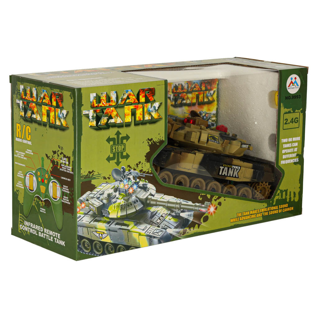 Nuotoliniu būdu valdomas tankas RC War Tank 9993 2.4 GHz, dykumos