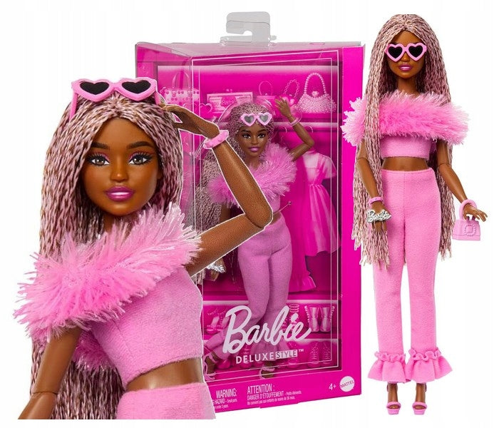 Barbie Deluxe Fashionistas lėlė, rožiniu kostiumėliu, Barbiecore stilius – pagrindinis vaizdas