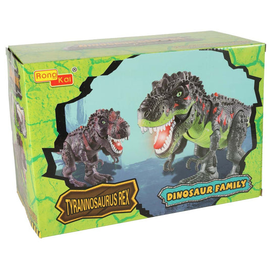 T-REX vaikščiojantis ir riaumojantis dinozauras