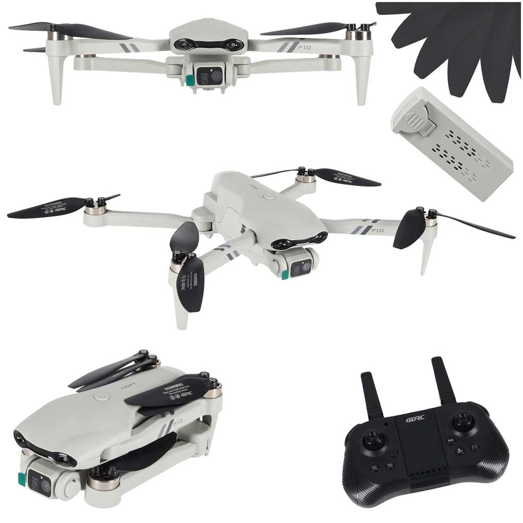 Radijo bangomis valdomas dronas 4DRC F10 su kamera ir GPS