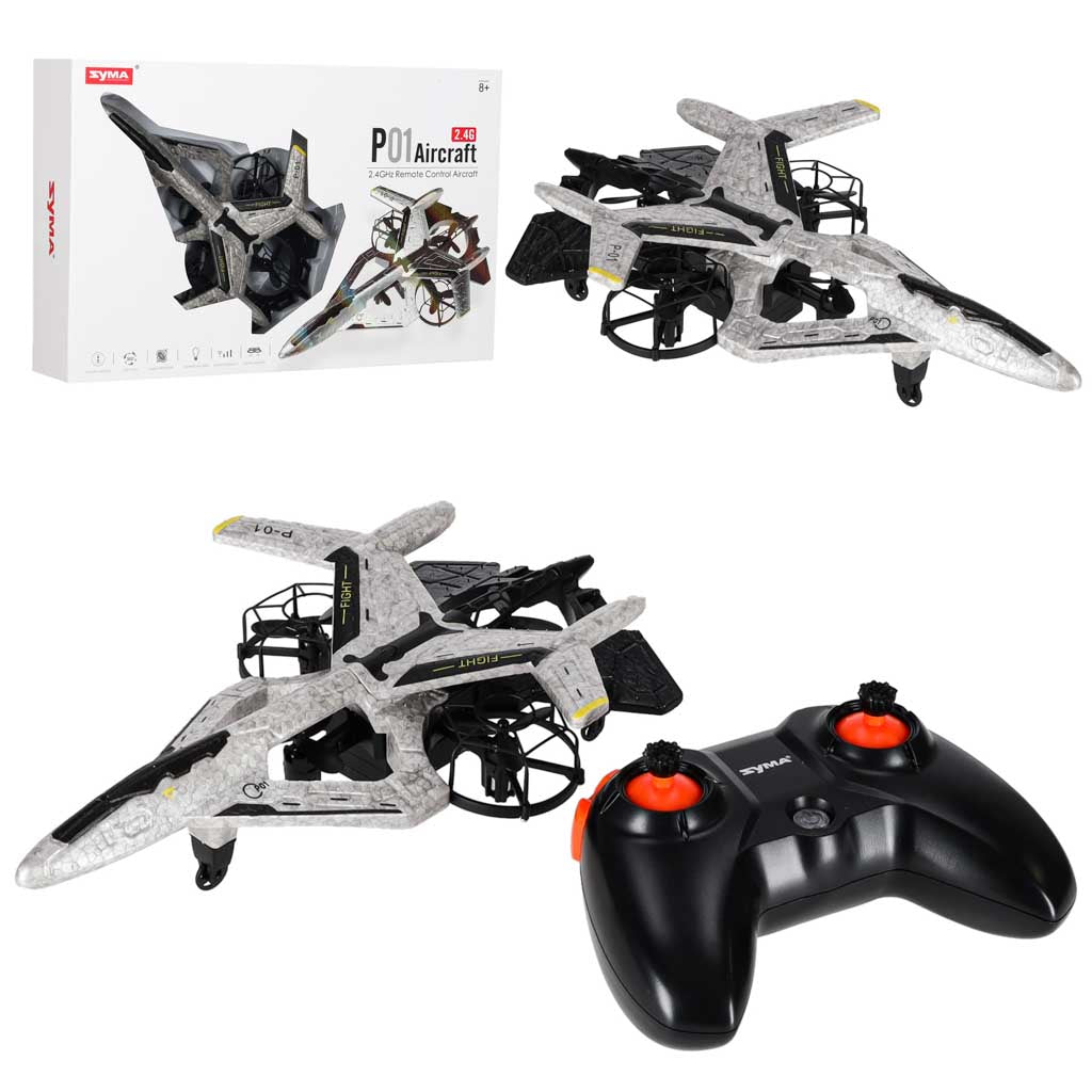 Dronas Syma P01 lėktuvo formos, LED, 2,4 GHz, 13 specialių funkcijų, salto