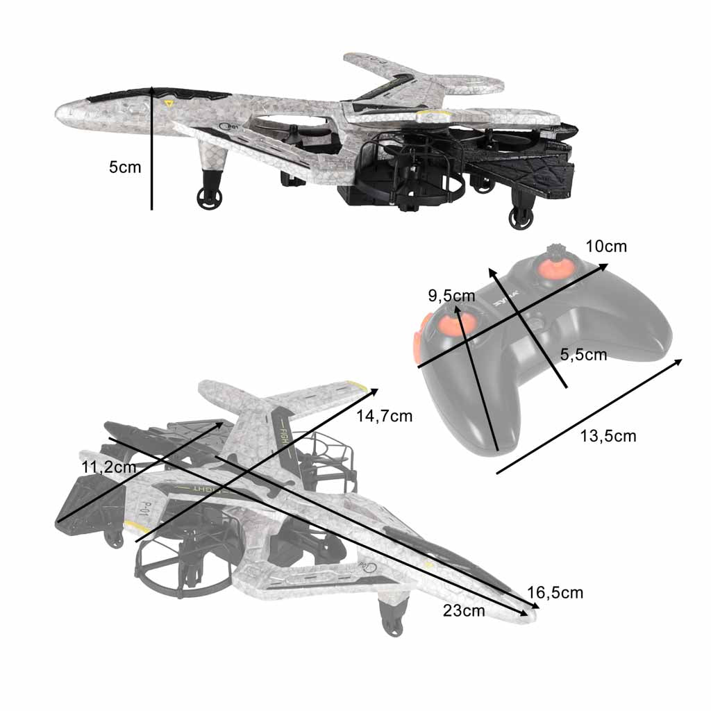 Dronas Syma P01 lėktuvo formos, LED, 2,4 GHz, 13 specialių funkcijų, salto