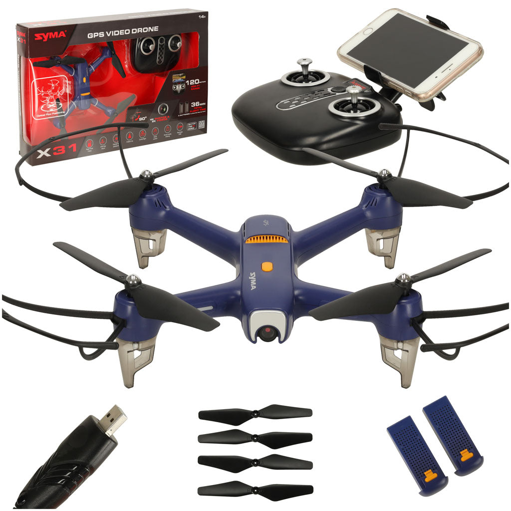 "Syma X31" 2,4 GHz GPS 5G HD nuotolinio valdymo dronas su nuotolinio valdymo kamera