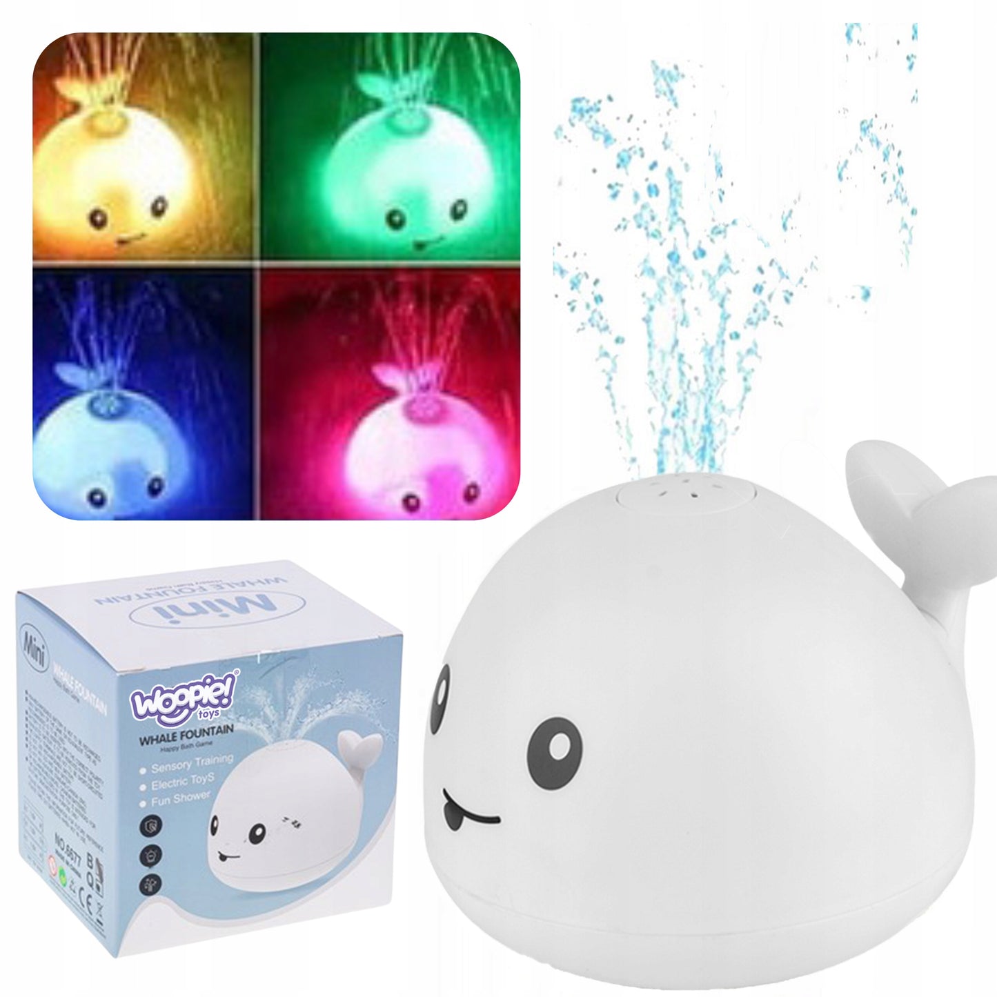 Fontanas žaislas voniai su tekančiu vandeniu ir LED šviesomis, Woopie – pagrindinis vaizdas