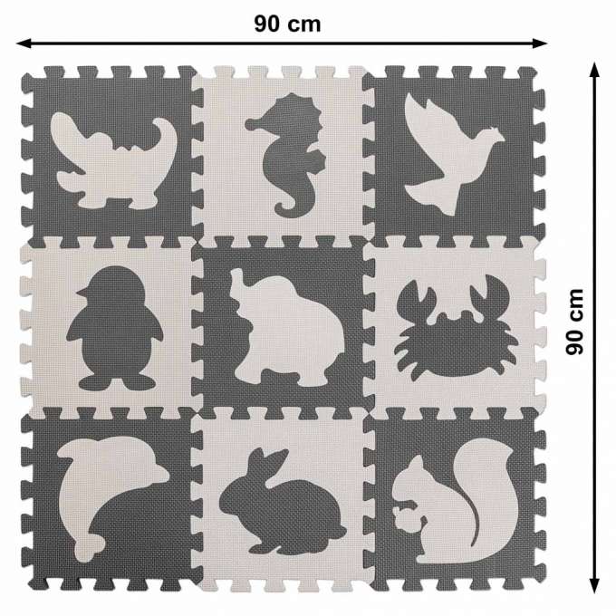 Putplasčio žaidimų kilimėlis, 85cm x 85cm, 9 el – vaizdas 5