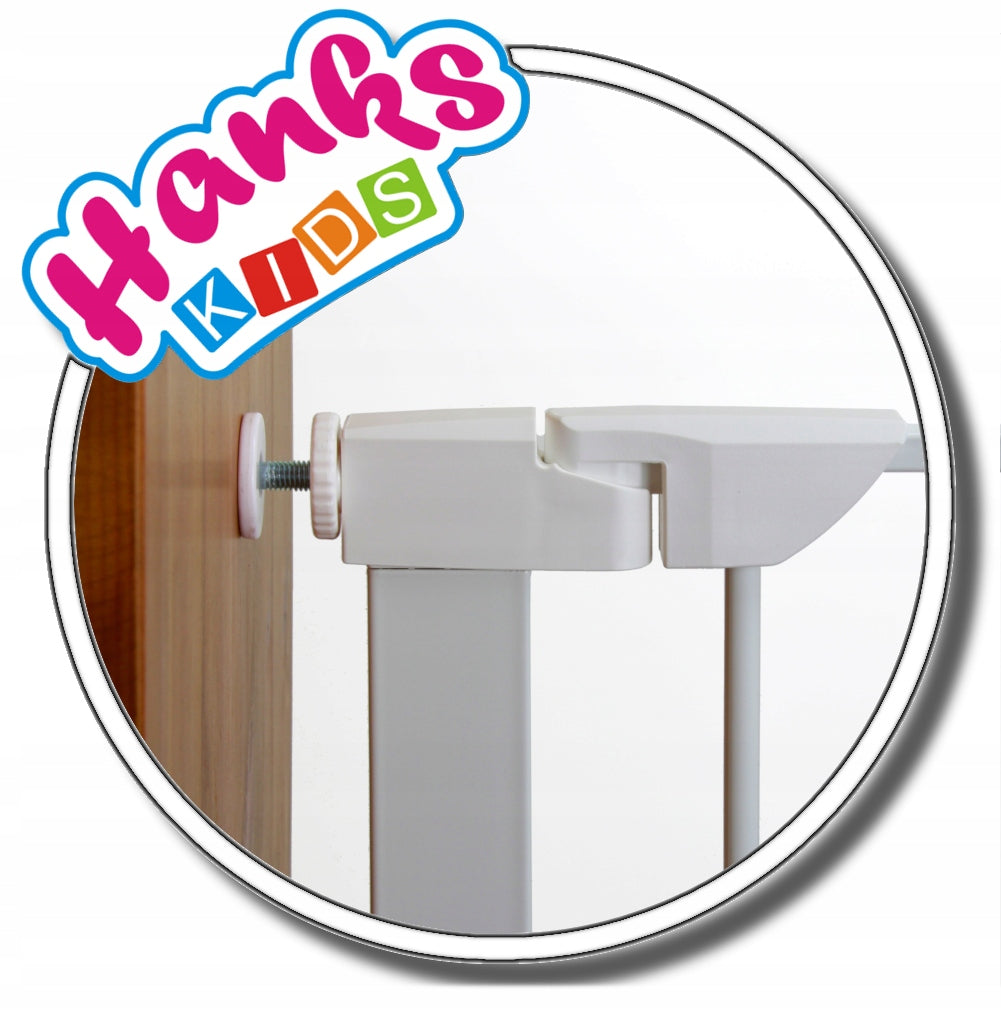 Apsauginis vartų barjeras vaikams iki 82 cm, baltas – vaizdas 5