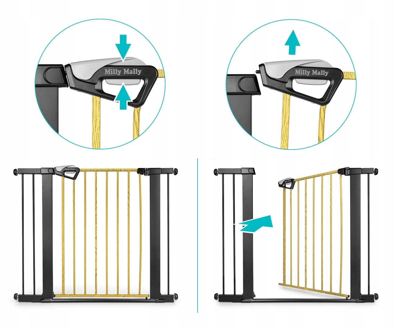 Apsauginis vartų barjeras vaikams iki 83 cm – vaizdas 5