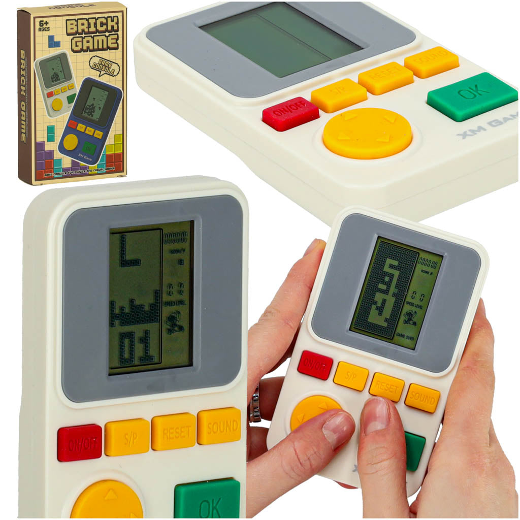 Balta kišeninė nešiojama retro arkadinė žaidimų konsolė