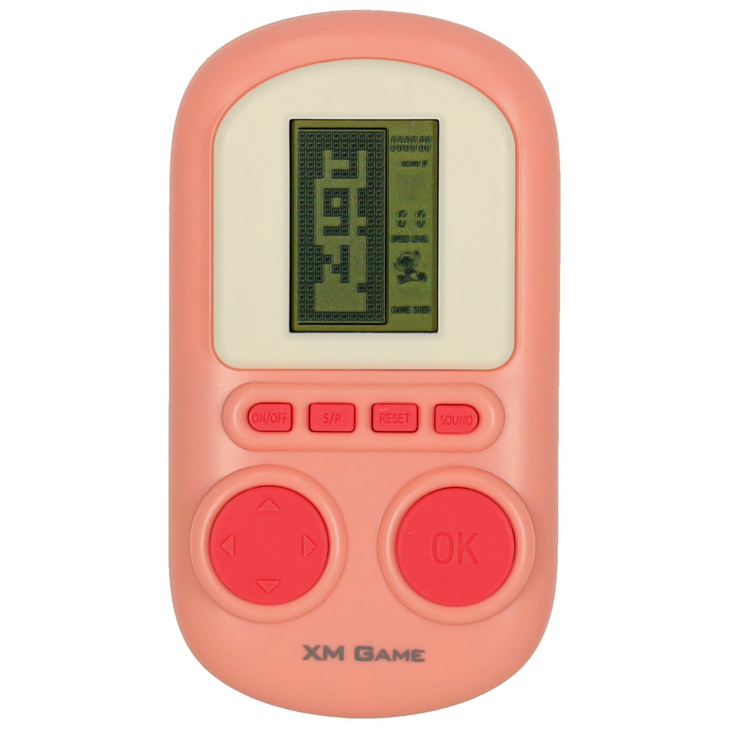 Rožinė mini nešiojama elektroninė vikrumo žaidimų konsolė