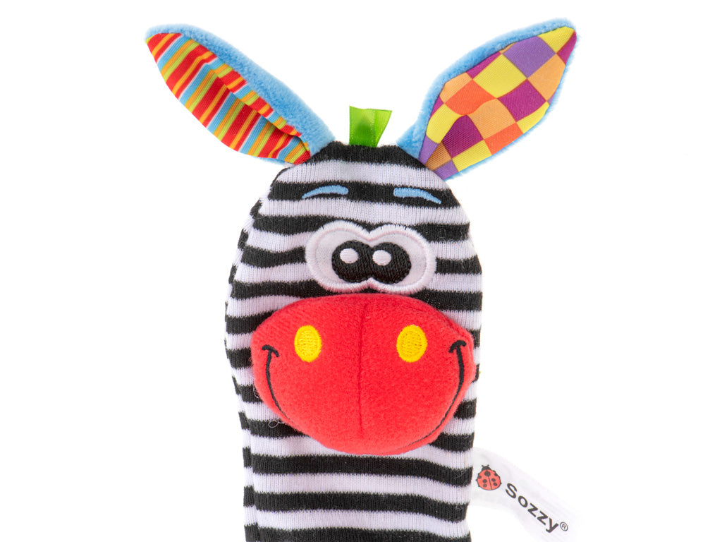 Barškučio tipo žaislinės kojinytės kūdikiams, 2 vnt.