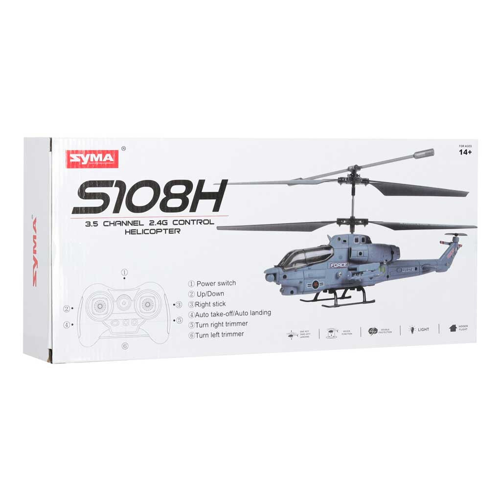 Radijo bangomis valdomas malūnsparnis Syma S108H, giroskopas, LED, 2,4 GHz