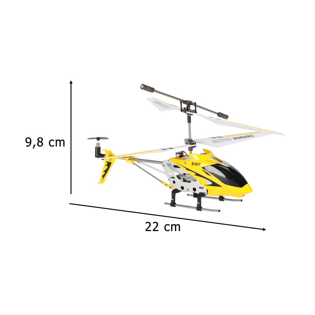 Radijo bangomis valdomas sraigtasparnis Syma S107G Metal Series, geltonas