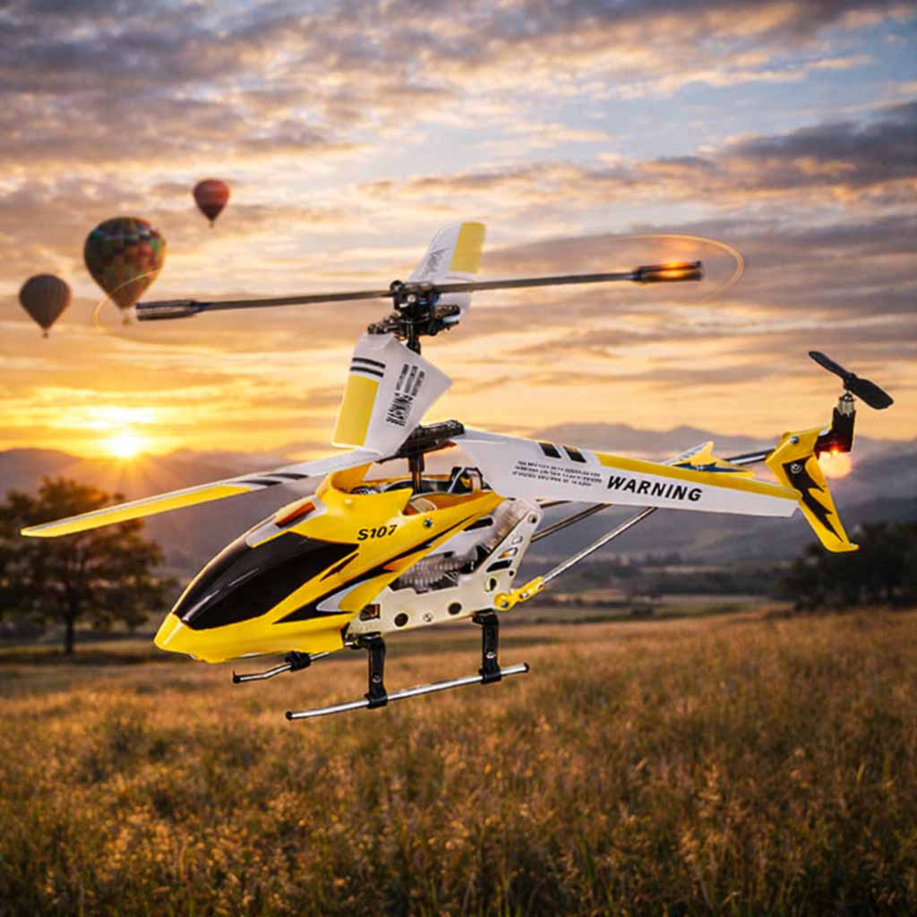 Radijo bangomis valdomas sraigtasparnis Syma S107G Metal Series, geltonas