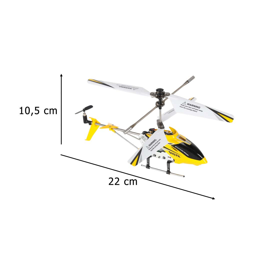 SYMA S107H 2.4GHz RTF nuotoliniu būdu valdomas RC sraigtasparnis, geltonas