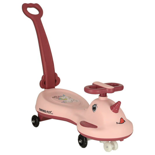 Gravitacinis paspirtukas LED Swing FIX S1 su rankena, rožinis, iki 65 kg