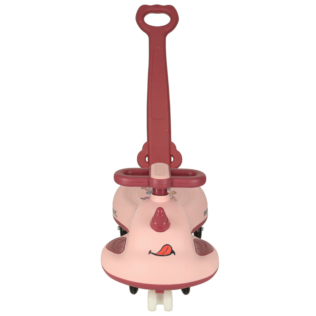 Gravitacinis paspirtukas LED Swing FIX S1 su rankena, rožinis, iki 65 kg