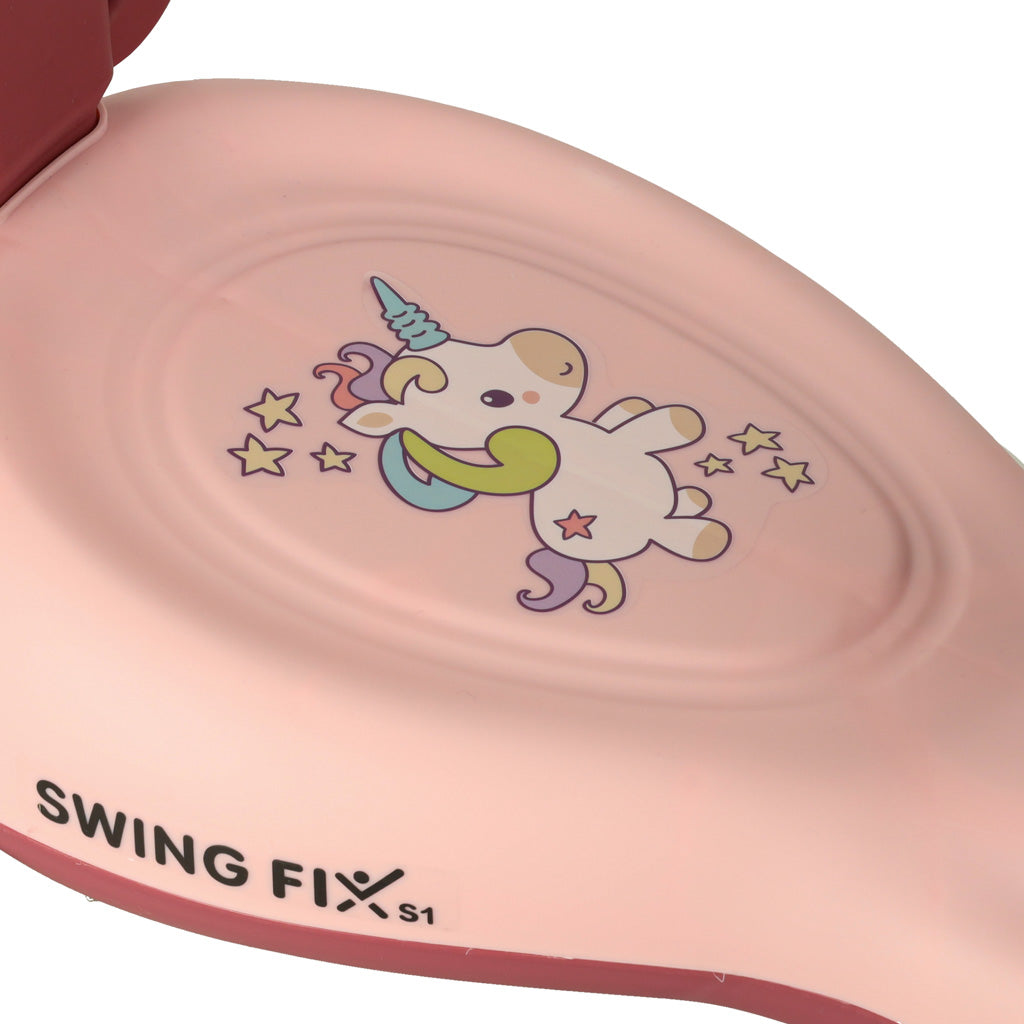 Gravitacinis paspirtukas LED Swing FIX S1 su rankena, rožinis, iki 65 kg