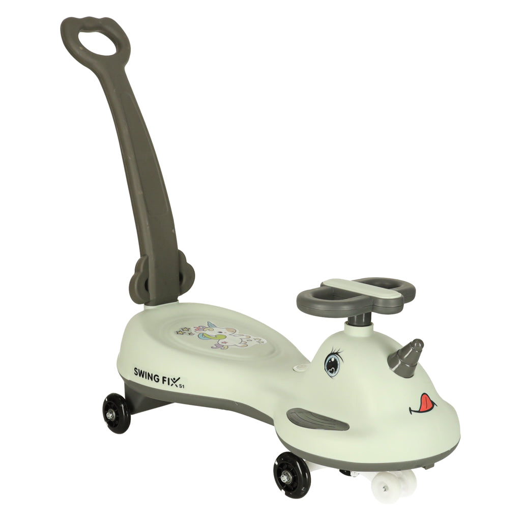 Gravitacinis paspiriamasis paspirtukas Swing FIX S1 su LED ratukais ir rankena, pilkas, maks. 65 kg