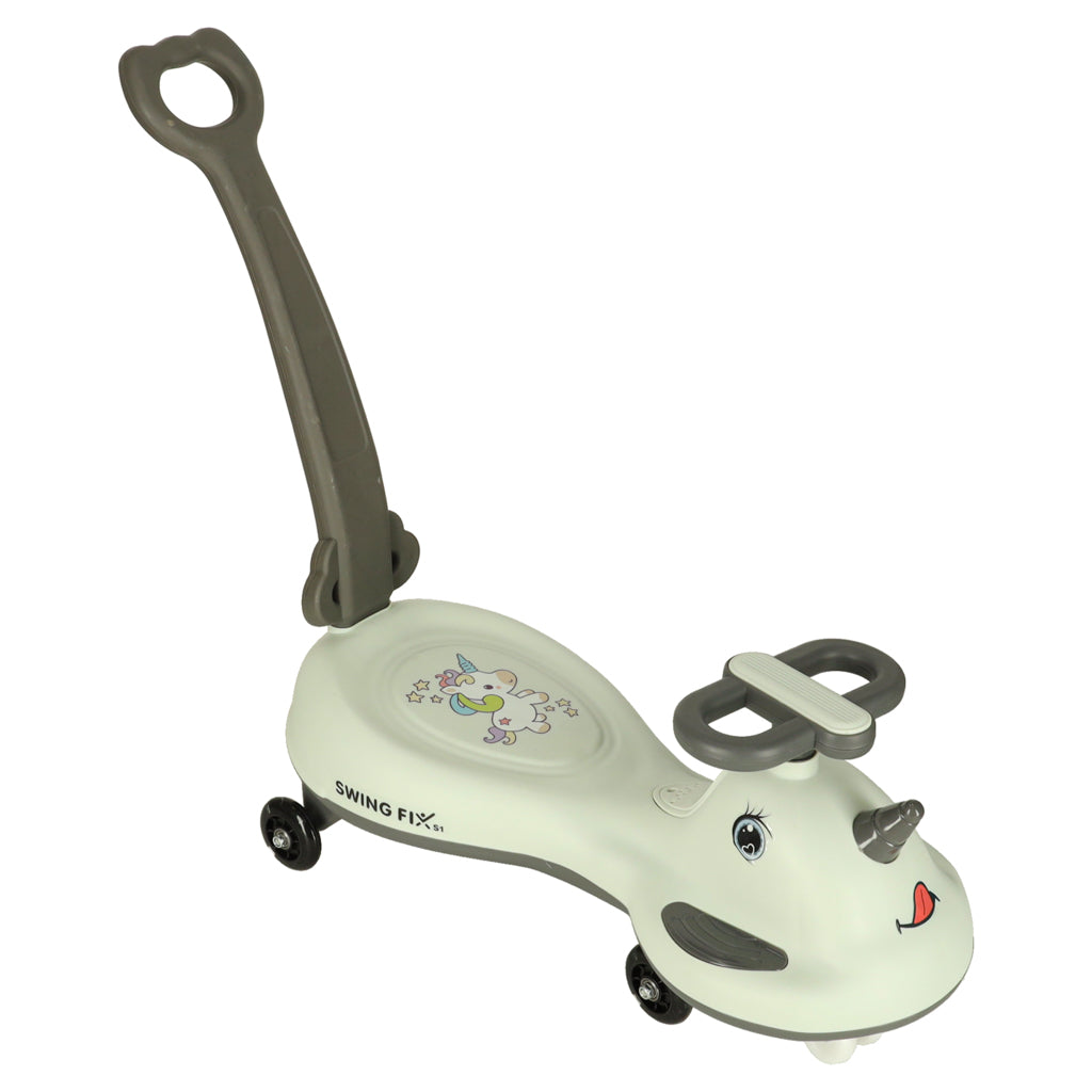 Gravitacinis paspiriamasis paspirtukas Swing FIX S1 su LED ratukais ir rankena, pilkas, maks. 65 kg