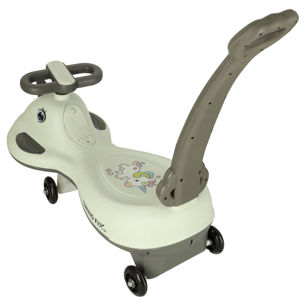 Gravitacinis paspiriamasis paspirtukas Swing FIX S1 su LED ratukais ir rankena, pilkas, maks. 65 kg
