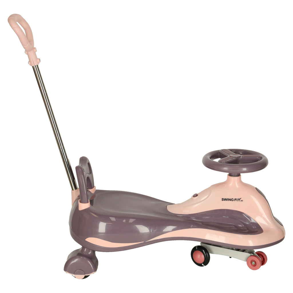 Gravitacinė paspiriama mašinėlė LED Swing FIX S2, motorolerio tipo, su stūmimo rankena, violetinė, maks. 100 kg