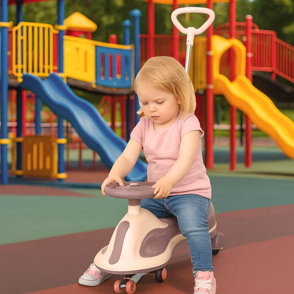 Gravitacinė paspiriama mašinėlė LED Swing FIX S2, motorolerio tipo, su stūmimo rankena, violetinė, maks. 100 kg