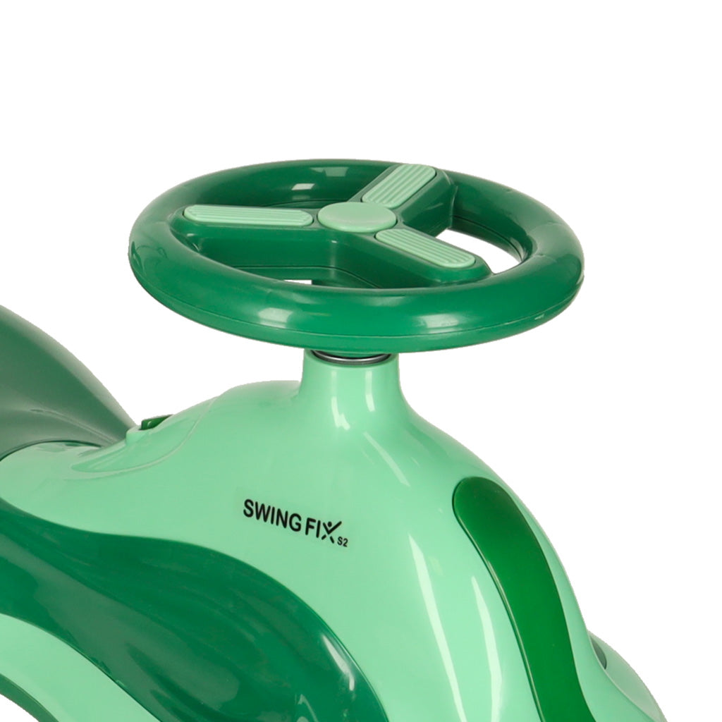 Gravitacinis paspirtukas LED Swing FIX S2 su stūmimo rankena, žalias, maks. 100 kg