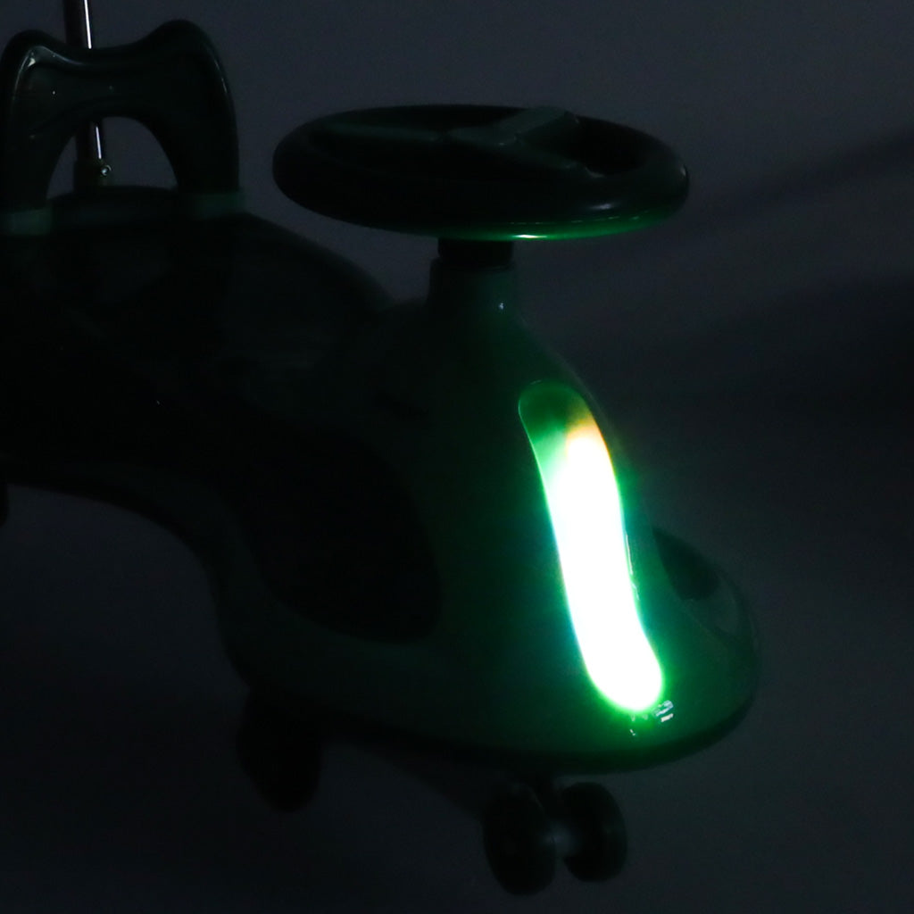 Gravitacinis paspirtukas LED Swing FIX S2 su stūmimo rankena, žalias, maks. 100 kg