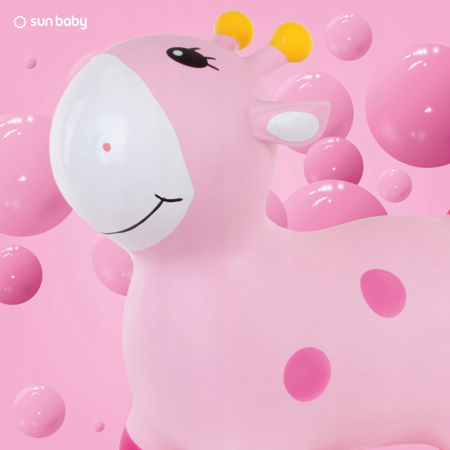 Vaikiškas šokliukas žirafa, rožinis, su EAN/GTIN kodu – vaizdas 4