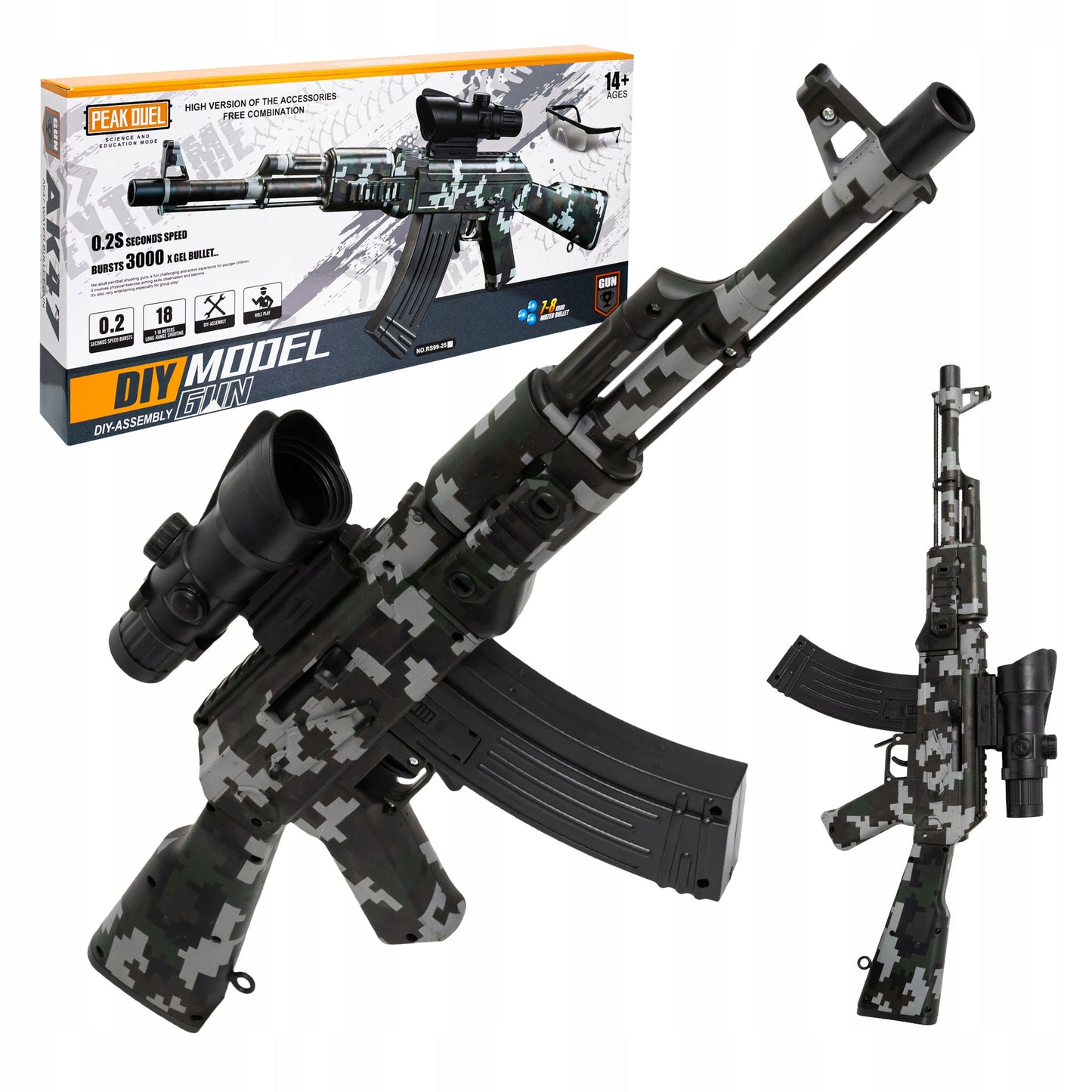 Automatinis šautuvas su gelinėmis kulkomis, dviem šaudymo režimais - vaizdas 8