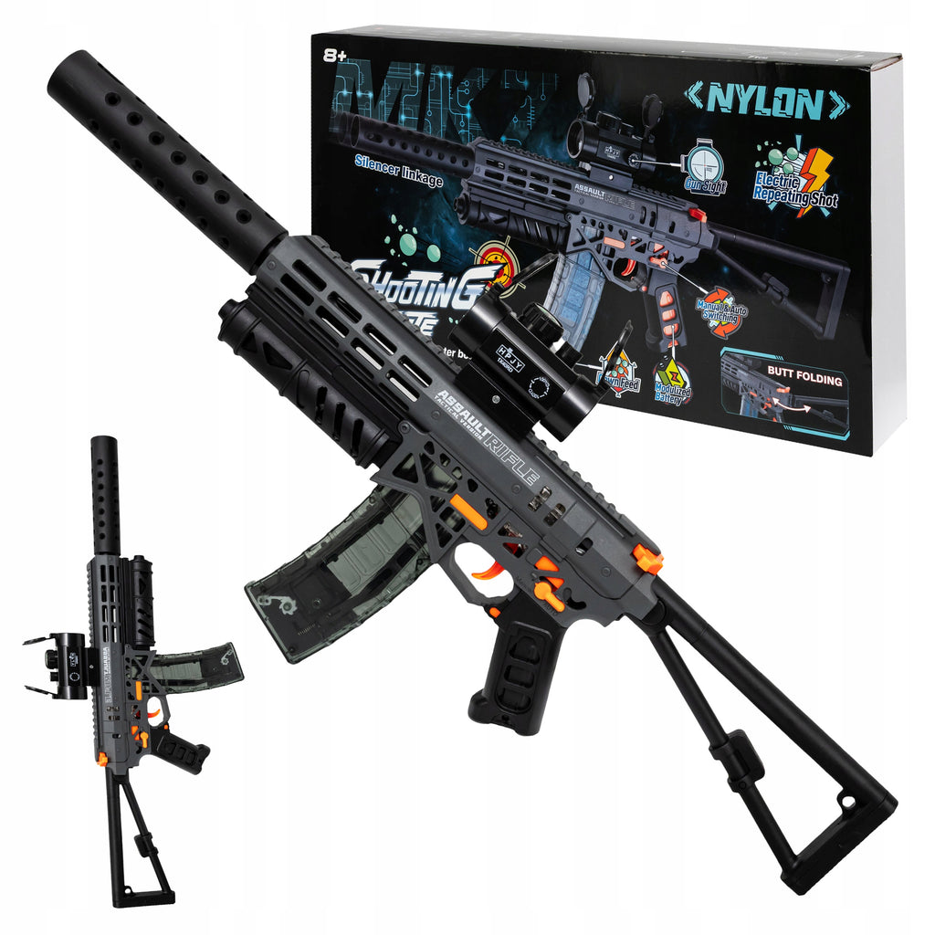 Automatinis pistoletas su gelinėmis kulkomis - didelis žaidimo rinkinys, 70 cm ilgio - vaizdas 6