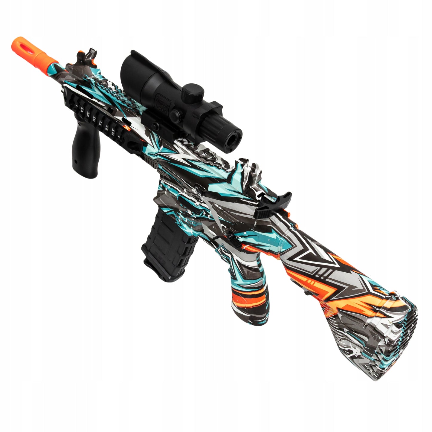 Automatinis pistoletas su gelinėmis kulkomis, dviem šaudymo režimais ir taikikliu - vaizdas 5