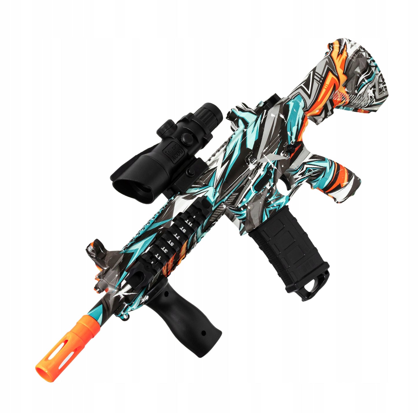 Automatinis pistoletas su gelinėmis kulkomis, dviem šaudymo režimais ir taikikliu - vaizdas 4