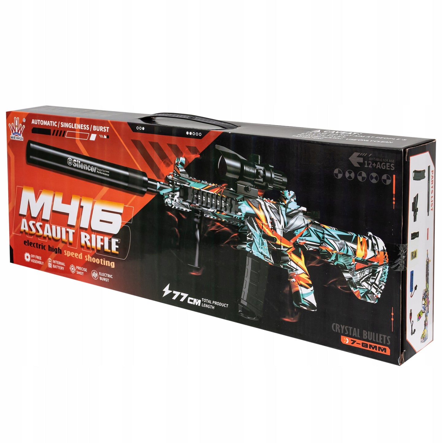 Automatinis pistoletas su gelinėmis kulkomis, dviem šaudymo režimais ir taikikliu - vaizdas 6