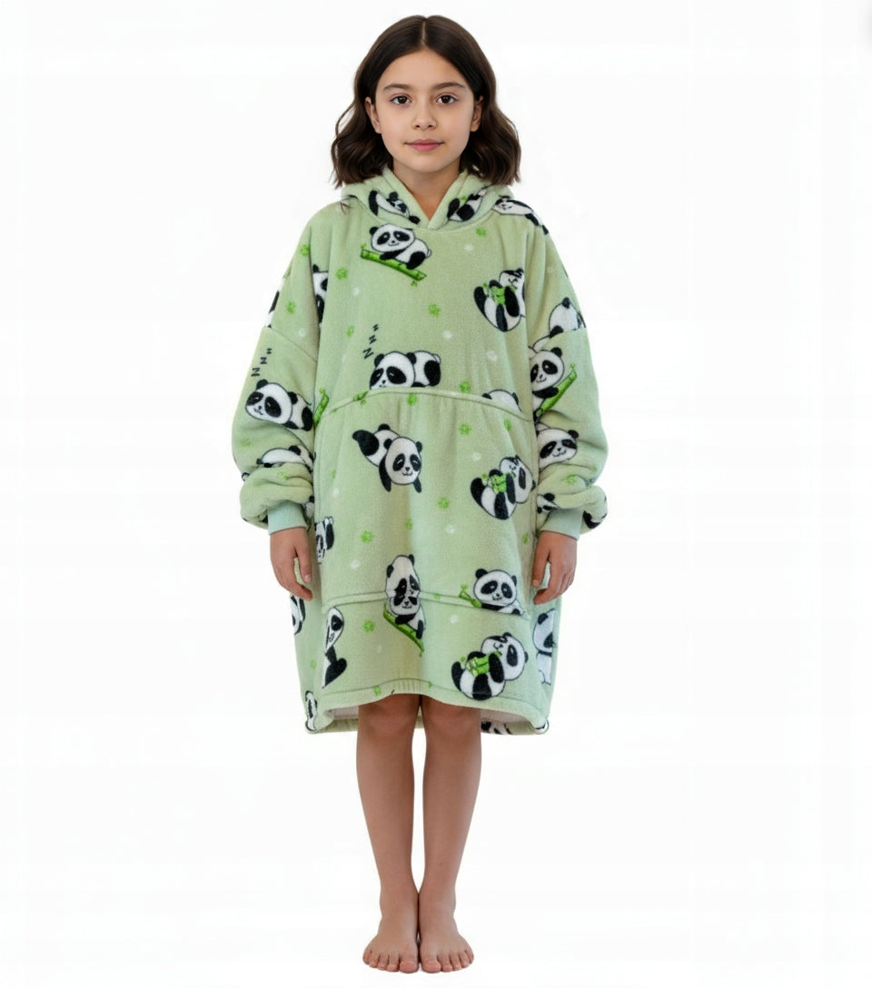 Vaikiškas džemperis-antklodė su gobtuvu (oversize)