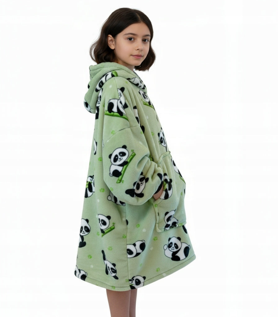 Vaikiškas džemperis-antklodė su gobtuvu (oversize)