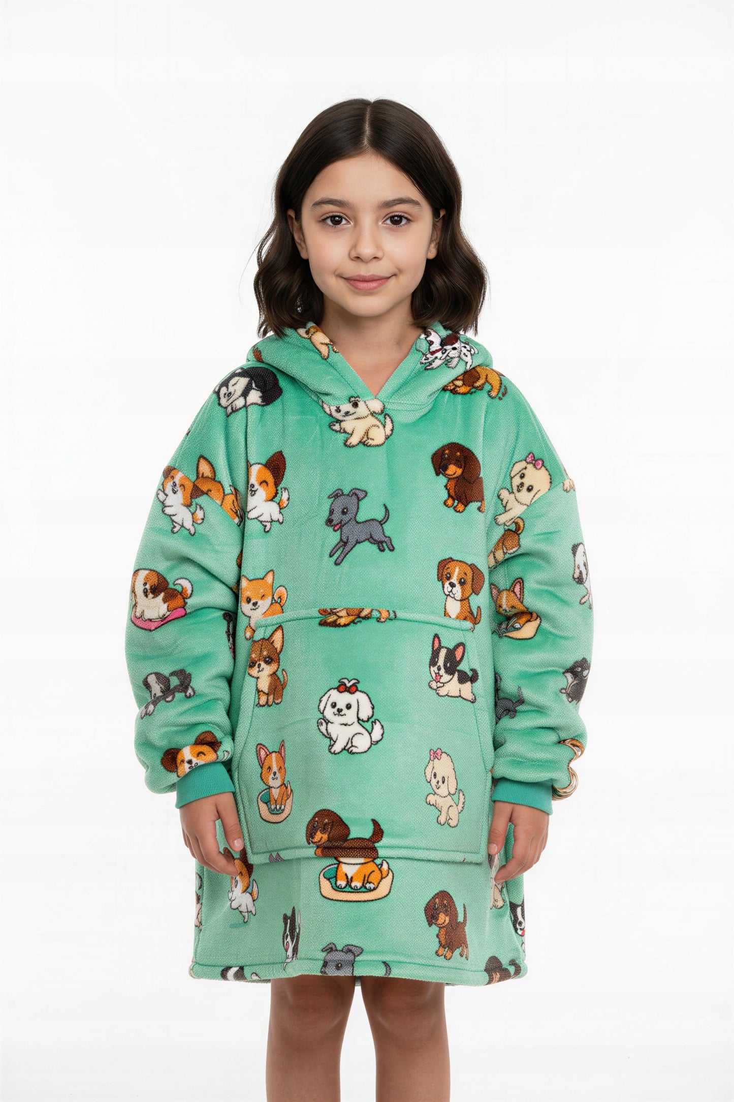 Vaikiškas džemperis-antklodė su gobtuvu (oversize)