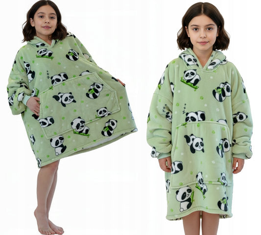 Vaikiškas džemperis-antklodė su gobtuvu (oversize)