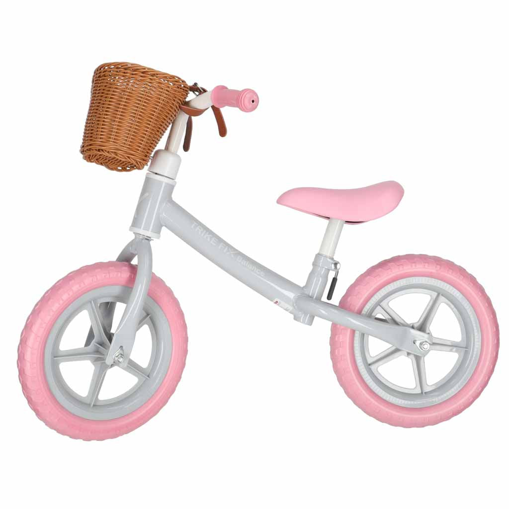 Balansinis dviratukis Trike Fix Balance su krepšeliu, rožinis, nuo 2 m.