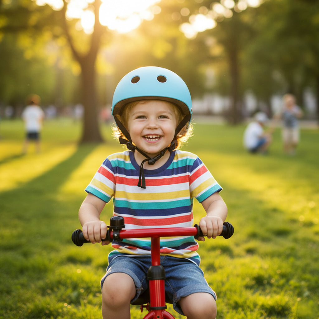 Vaikiškas dviratininko šalmas Trike Fix su LED žibintu, M 55-58 cm, mėlynas
