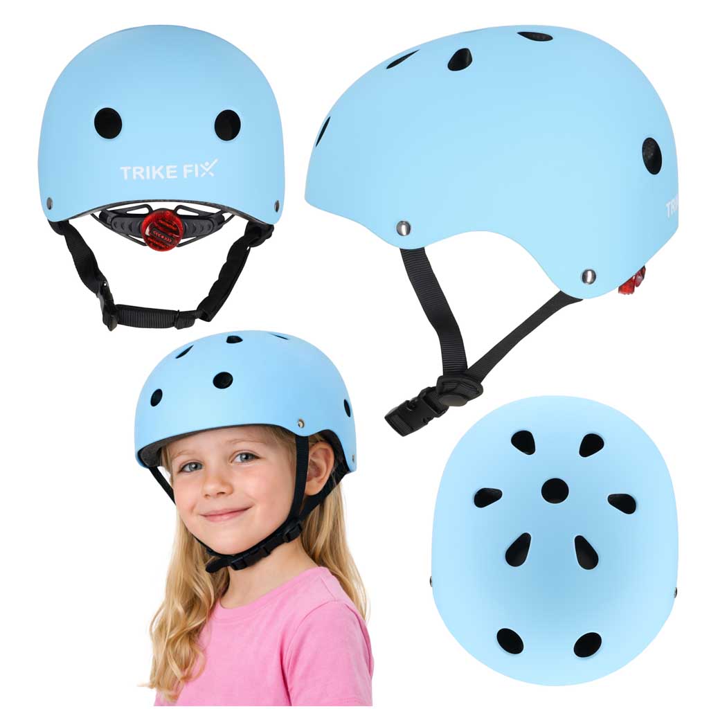 Vaikiškas dviratininko šalmas Trike Fix su LED žibintu, M 55-58 cm, mėlynas